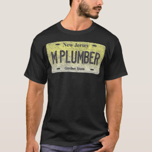 T-shirt Funny NJ State Vanity Licence Plate M PLUMBER