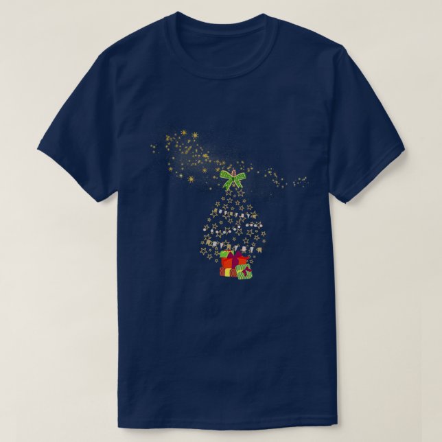 T-shirt Funny Noël 2021 Star Christmas Tree (Design devant)