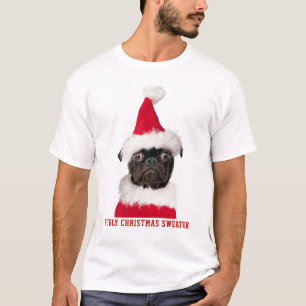 T-shirt Funny Noël Carlin noir Pugly Sweater
