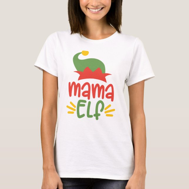 T-shirt Funny Noël des elfes de maman (Devant)