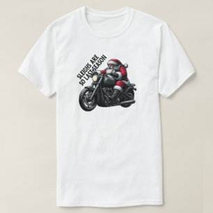 T-shirt Funny Noël Père Noël équitation moto
