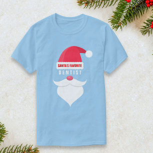 T-shirt Funny Noël Père Noël Favori Dentiste Personnalisé