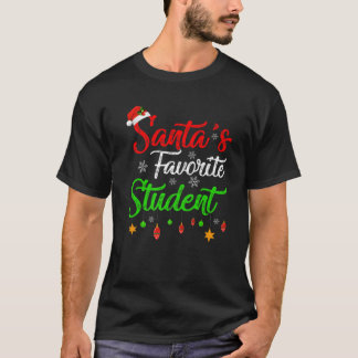 T-shirt Funny Noël Père Noël Favori Noël étudiant
