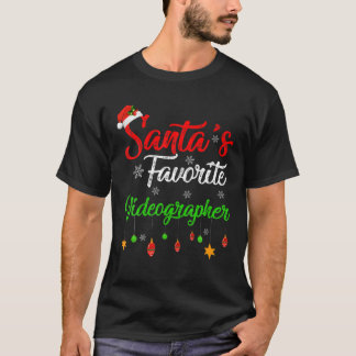 T-shirt Funny Noël Père Noël Vidéographe favori Noël