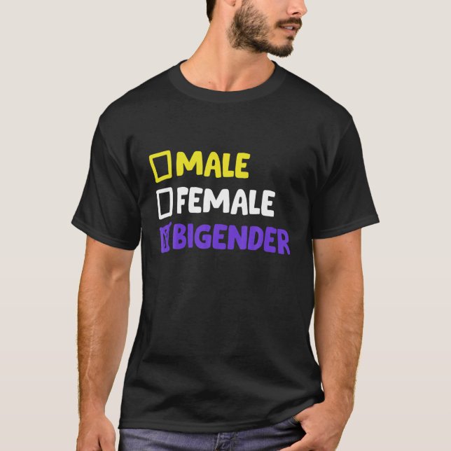 T-shirt Funny Non-binaire Et Bigender (Devant)