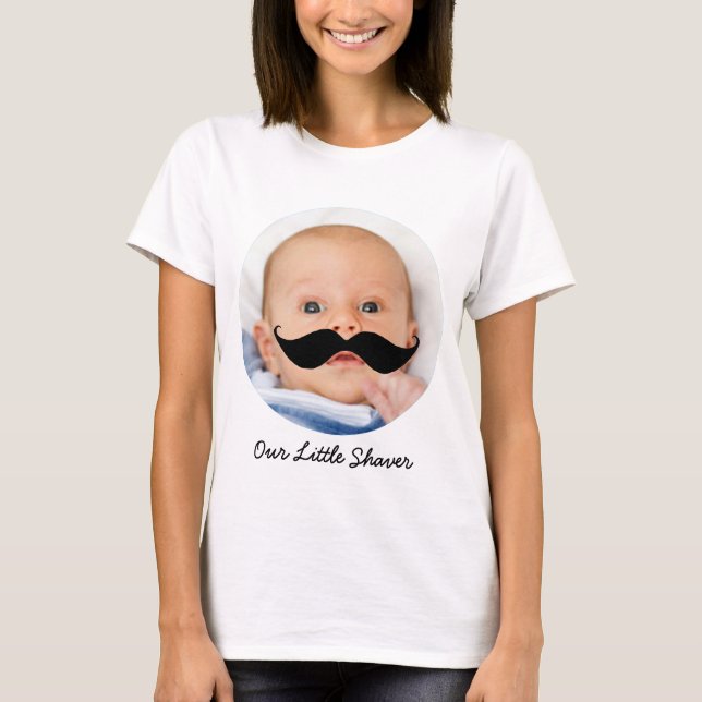 T-shirt Funny Nouvelle Maman Petit Shaver Mustache Chemise (Devant)