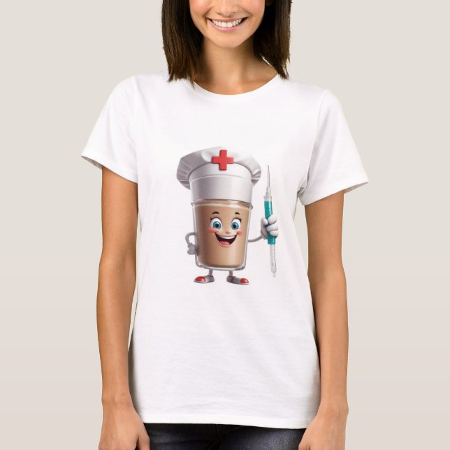 T-shirt Funny Nurse Coffee Cup Tee (Devant)