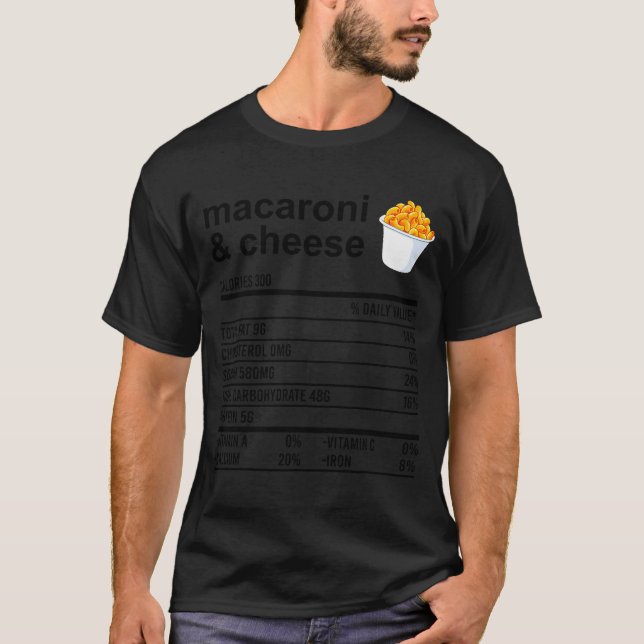 T-shirt Funny Nutrition Facts Thanksgiving Apparel Macaron (Devant)