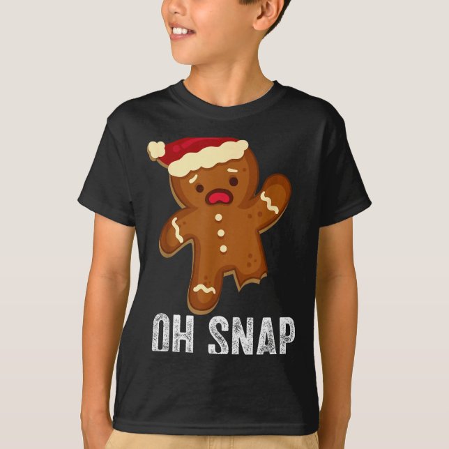 T-shirt Funny Oh Snap Gingerbread Man Christmas Cookie Xma (Devant)