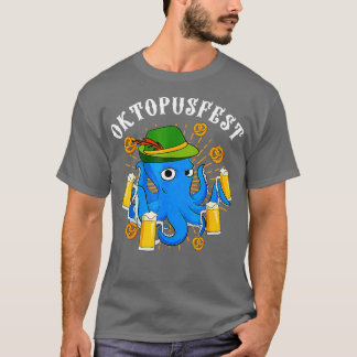 T-shirt Funny Oktoberfest Octopus avec bière et Casquette 