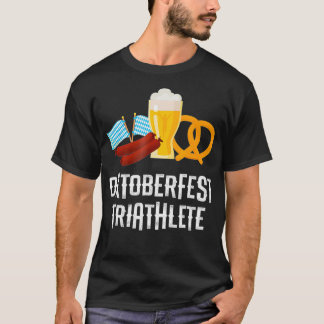 T-shirt Funny Oktoberfest Triathlte Food Beer Pretzel