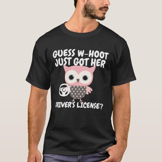 T-shirt Funny Owl New Drivers License Learner's Permit For (Devant)