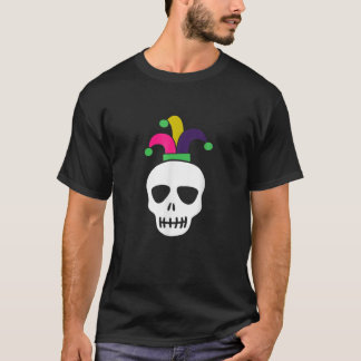 T-shirt Funny Parade Costume Mardi Gras Skull Jester Mask