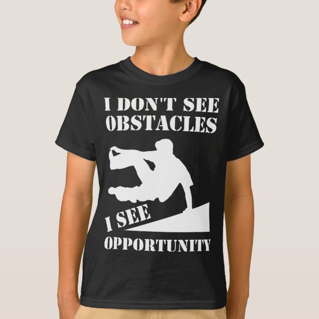 T-shirt Funny Parkour Je ne vois pas d'obstacles Courir li (Devant)