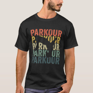 T-shirt Funny Parkour Retro Silhouette Style Vintage Desig