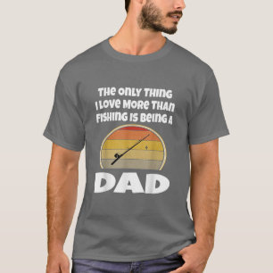 T-shirt Funny Pêche Papa Pêcheur Père Retro coucher de sol