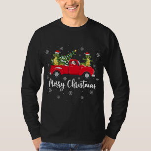 T-shirt Funny Père Noël équitation Arbre de Noël Alligator