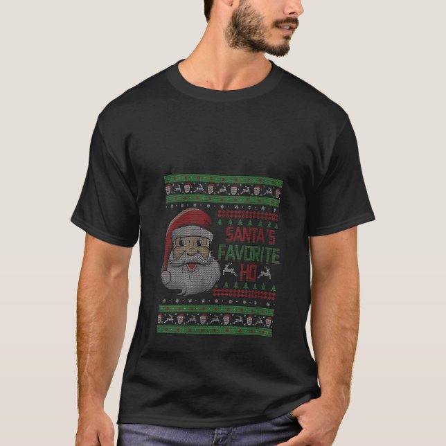 T-shirt Funny Père Noël Ho meme Drôle Noël Père Noël Ugly  (Devant)