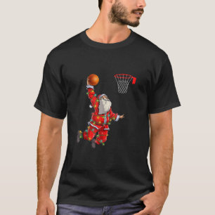 T-shirt Funny Père Noël Jouer au basket-ball Noël Lig