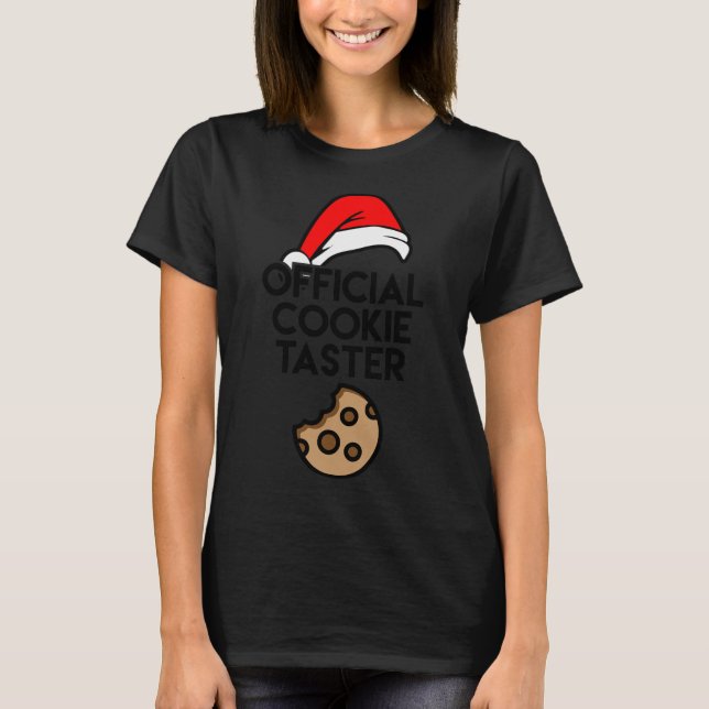 T-shirt Funny Père Noël Official Cookie Taster Famille Chr (Devant)