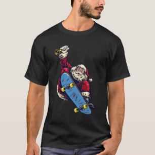 T-shirt Funny Père Noël on Skateboard Joyeux Noël