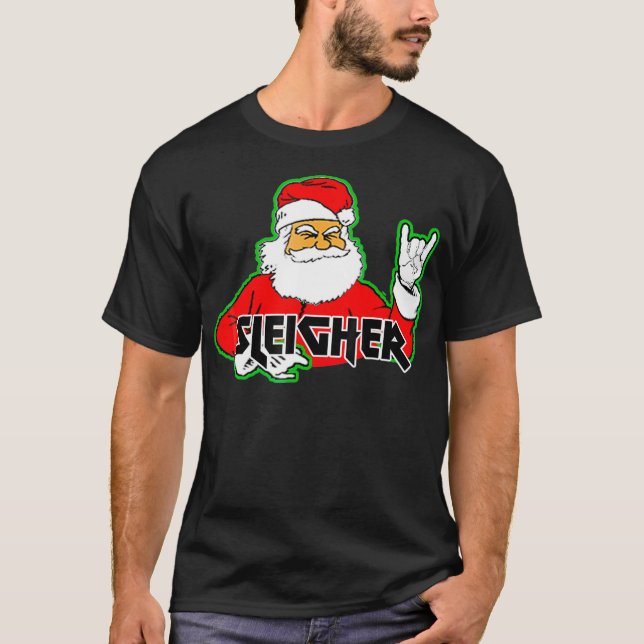 T-shirt FUNNY Père Noël Sleigher Slayer Métal Lourd Chris (Devant)