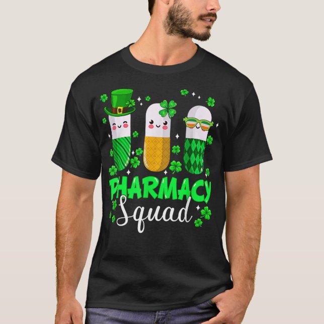T-shirt Funny Pharmacy Squad Leprechaun Pharmist St Part (Devant)