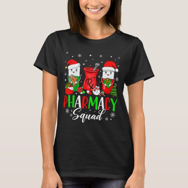 T-shirt Funny Pharmacy Tech Squad Christmas Matching Holid (Devant)
