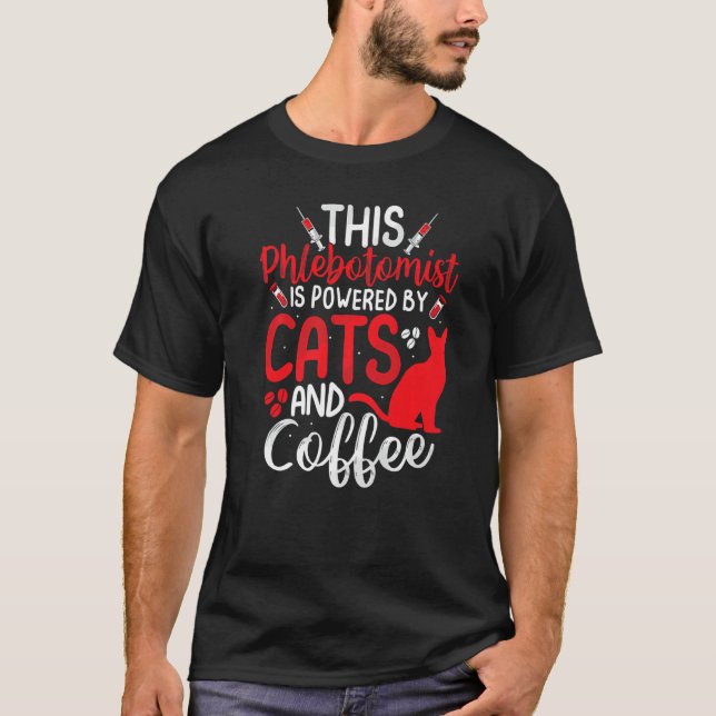T-shirt Funny Phlebotomy Phlebotomist Nurse Funny Cat Love (Devant)
