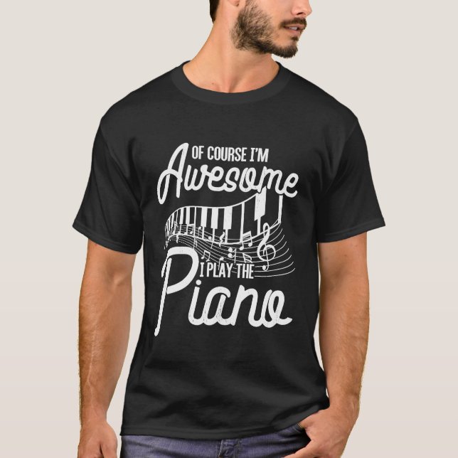 T-shirt Funny Piano Clavier classique musique pianiste cad (Devant)