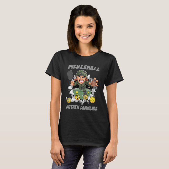 T-shirt Funny Pickleball Kitchen Commando Mascot (Devant entier)