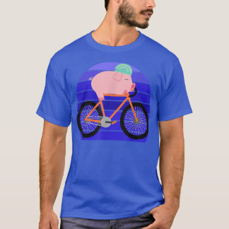 T-shirt Funny Pig Lover Riding Bike Novelty Animal Birthda