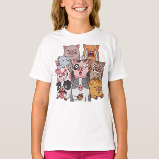 T-shirt Funny Pig Mood Squad Cartoon