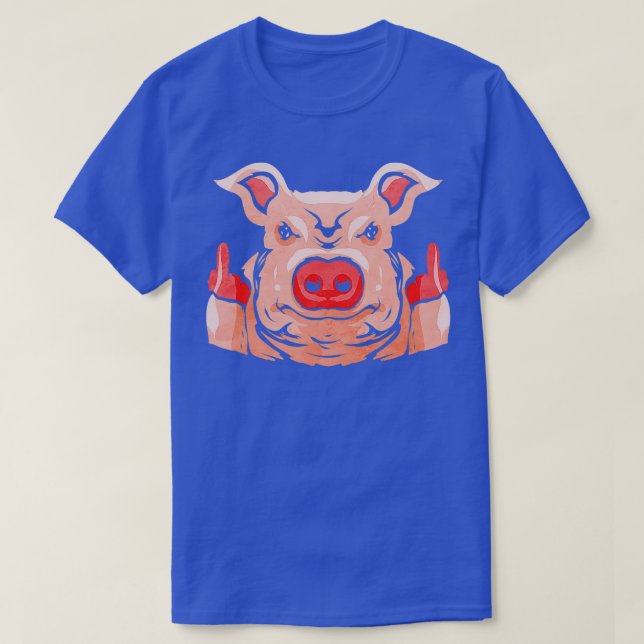 T-shirt Funny Pig Pig Farm Hog Cowboy Pigeon (Design devant)