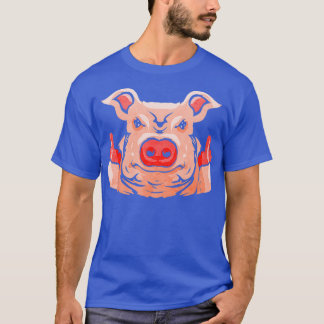 T-shirt Funny Pig Pig Farm Hog Cowboy Pigeon