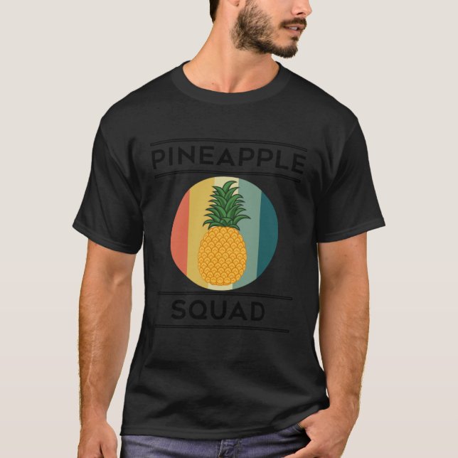 T-shirt Funny Pineapple Squad Ironic Team Fruits (Devant)
