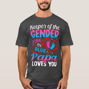 T-shirt Funny Pink or Blue Papa Vous Aime Genre Reveal Cu