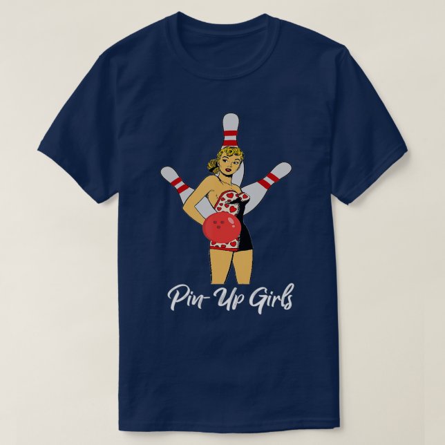 T-shirt Funny PinUp Girls Team Bowling (Design devant)