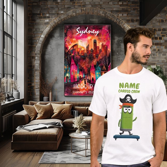 T-shirt Funny Pirate Cactus Cardio Crew | Salle De Sport P (Créateur téléchargé)