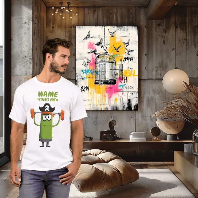 T-shirt Funny Pirate Cactus Fitness Crew | Tee De Salle De (Créateur téléchargé)