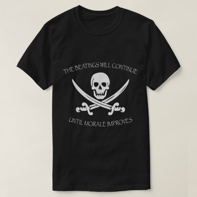 T-shirt Funny Pirate Skull and Swords Design (Design devant)