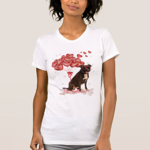 T-shirt Funny Pitbull Coeur Valentines Jour Chien Papa Mam