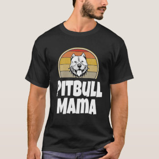 T-shirt Funny Pitbull Mama Cadeau Amoureux des chiens Retr
