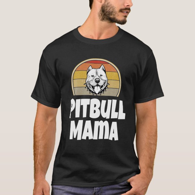 T-shirt Funny Pitbull Mama Cadeau Amoureux des chiens Retr (Devant)