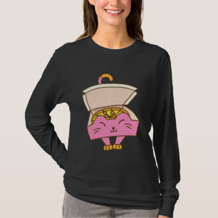 T-shirt Funny Pizza Box Chat Cool Italien Nourriture Kitte