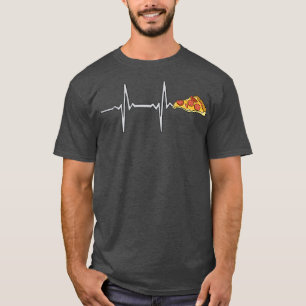 T-shirt Funny Pizza Heartbeat Tee Funny Pizza Amateurs de