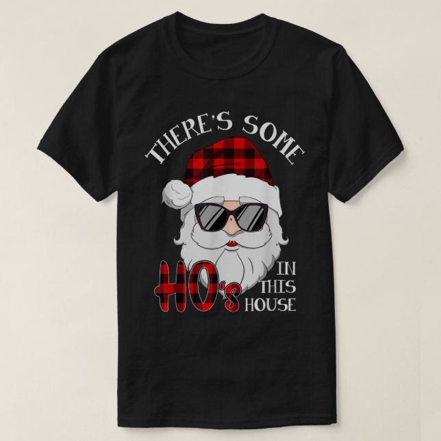 T-shirt Funny Plaid Santa Christmas Design (Design devant)