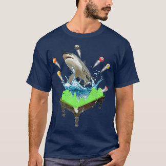 T-shirt Funny Pool Billard requin