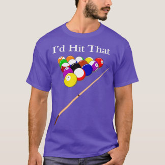T-shirt Funny Pool Hall Shark Billard Joueur Hustler