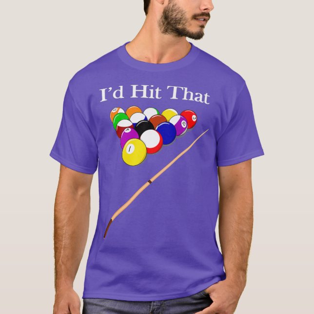 T-shirt Funny Pool Hall Shark Billard Joueur Hustler (Devant)